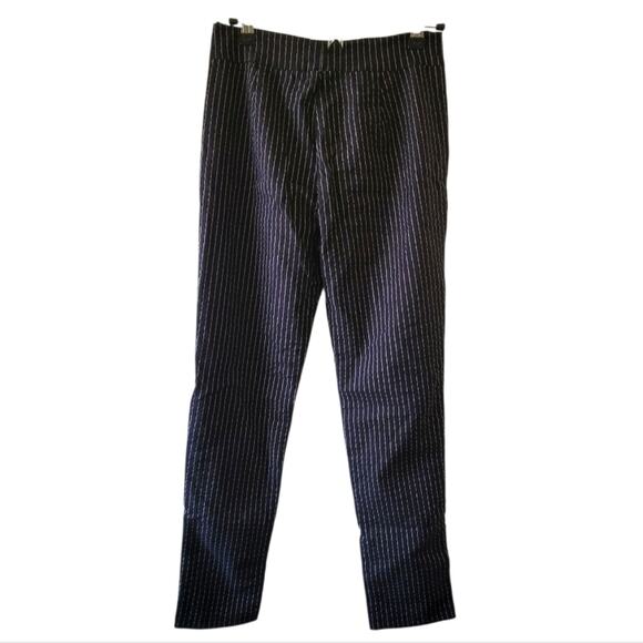 Size 4 Who What Wear Pin Stripe Black & White Pull On Slacks Work Pants - Picture 2 of 4